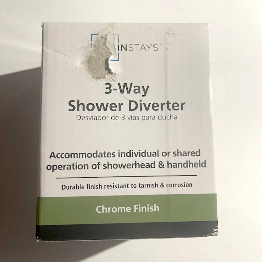 Mainstays 3 Way Shower Diverter Valve Chrome Finish for Showerhead Handheld‎